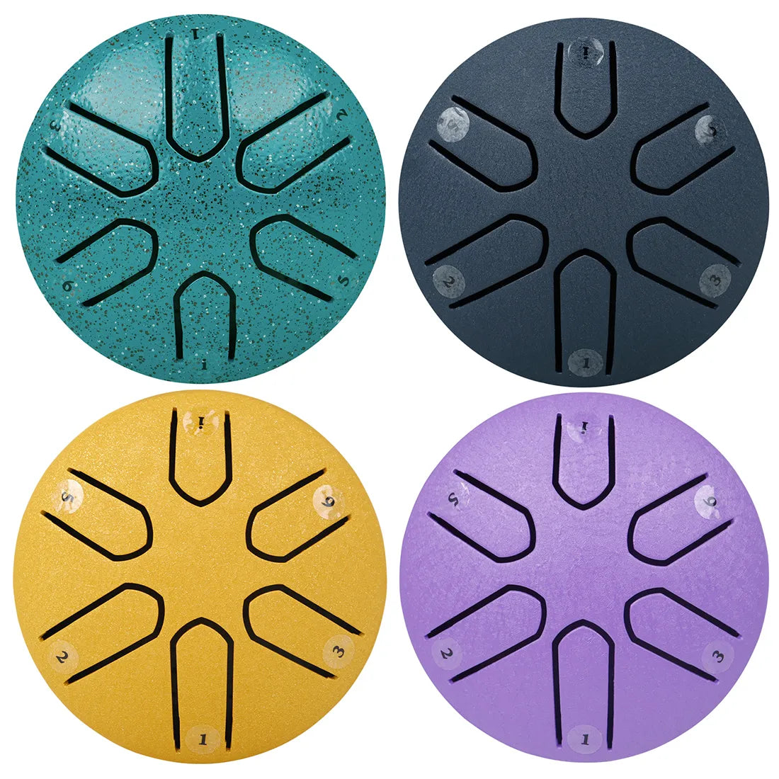 Tambor de língua (mini handpan) de aço de 6 tons