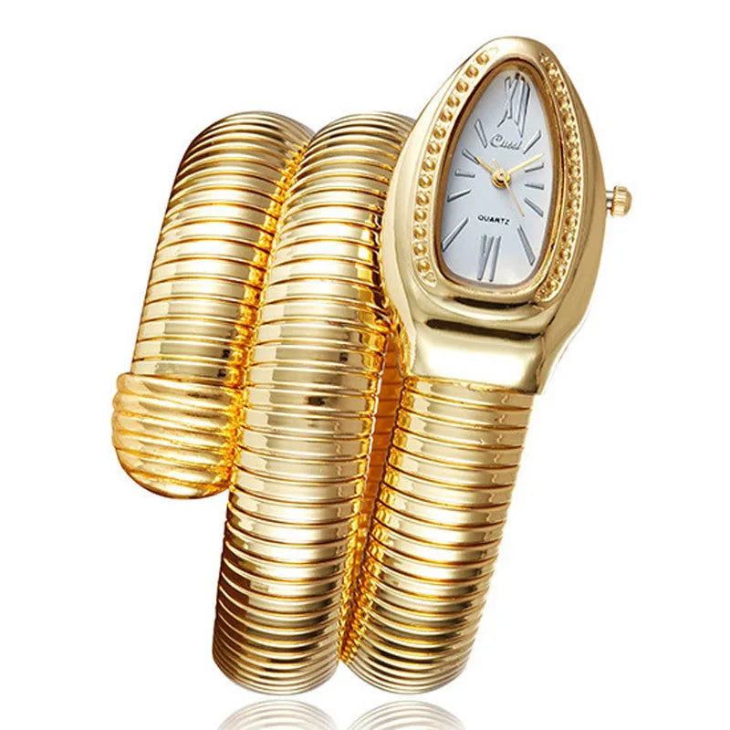 Relógios Femininos de Luxo com Design Cobra