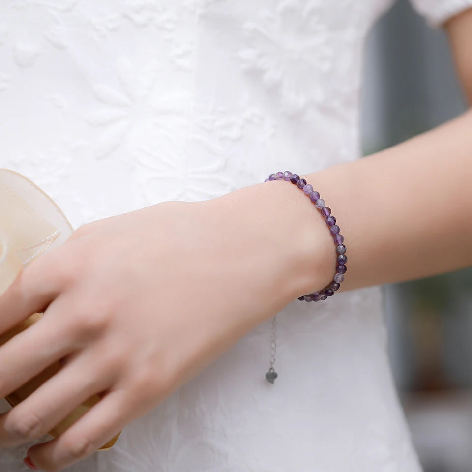 Pulseira de prata Amethyst Bangles