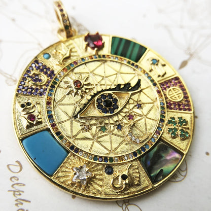 Colar Feminino amuleto mágico da Prosperidade - a Roda da Fortuna