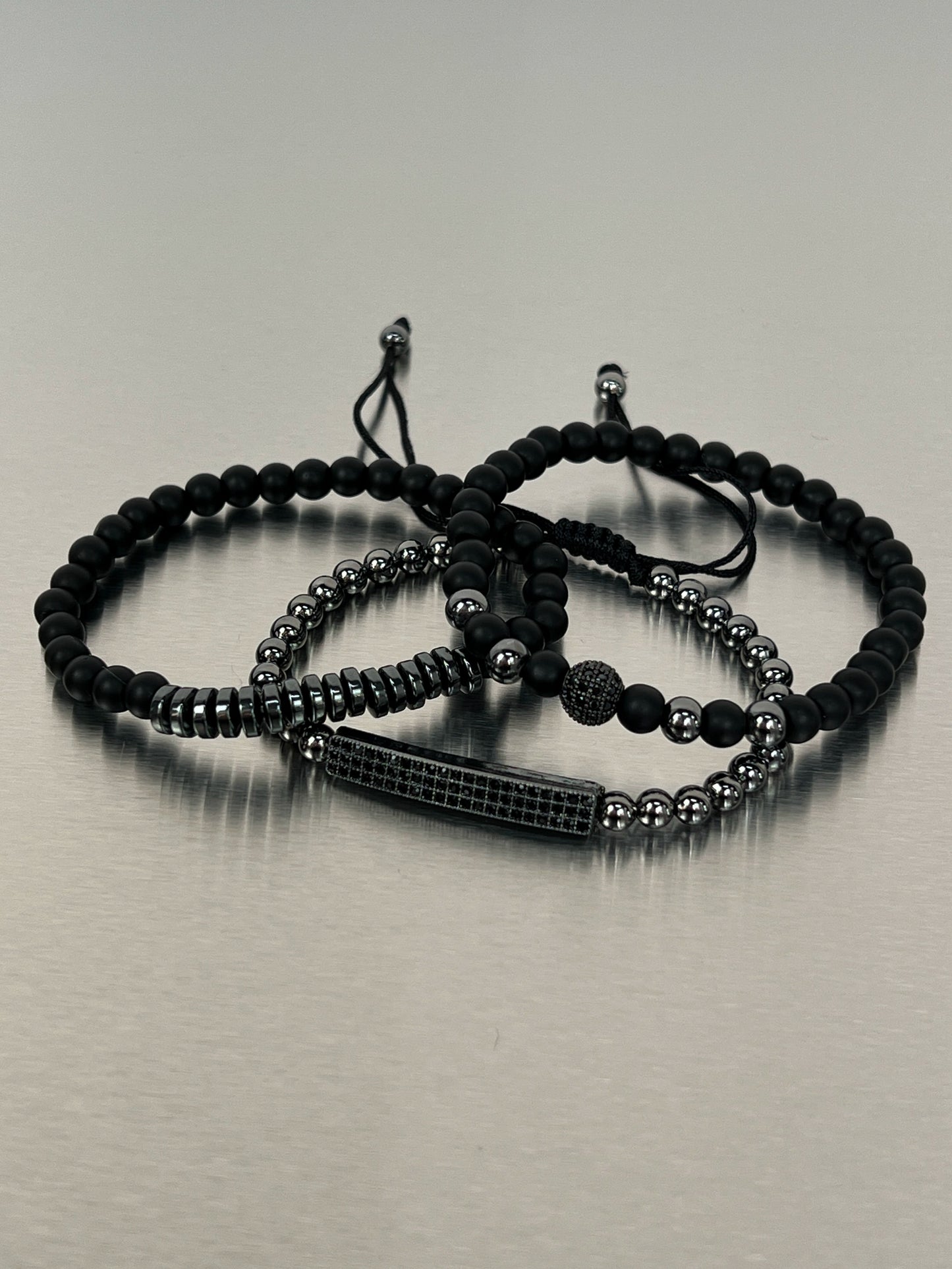 Conjunto de Pulseiras Diamante Negro