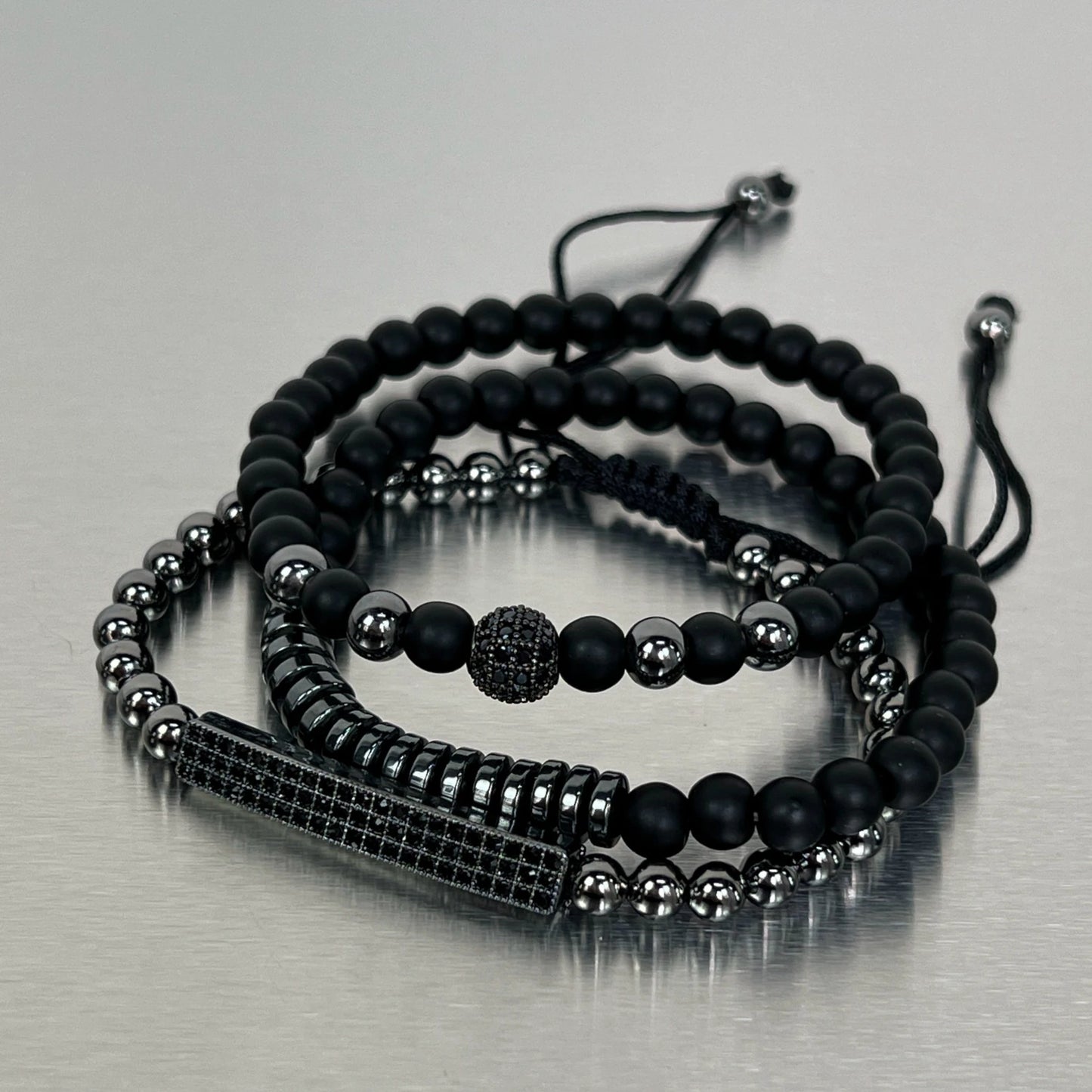 Conjunto de Pulseiras Diamante Negro