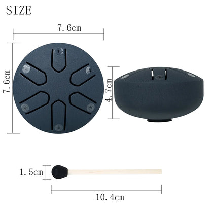Tambor de língua (mini handpan)  de aço de 6 tons
