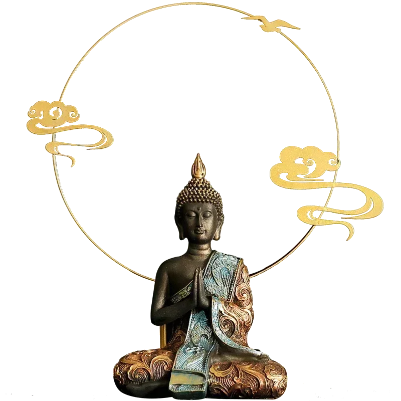 Escultura de Buda em Resina Verde