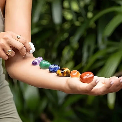 Kit 8 Peças Colar Sete Chakras com Pedras Naturais