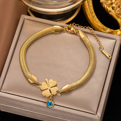 Pulseira de aço inoxidável 316L Banhado a ouro