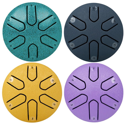 Tambor de língua (mini handpan)  de aço de 6 tons