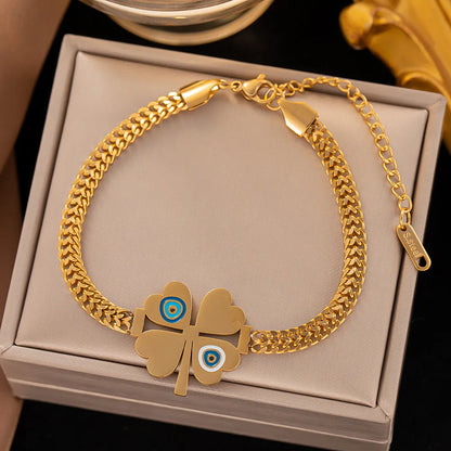 Pulseira de aço inoxidável 316L Banhado a ouro
